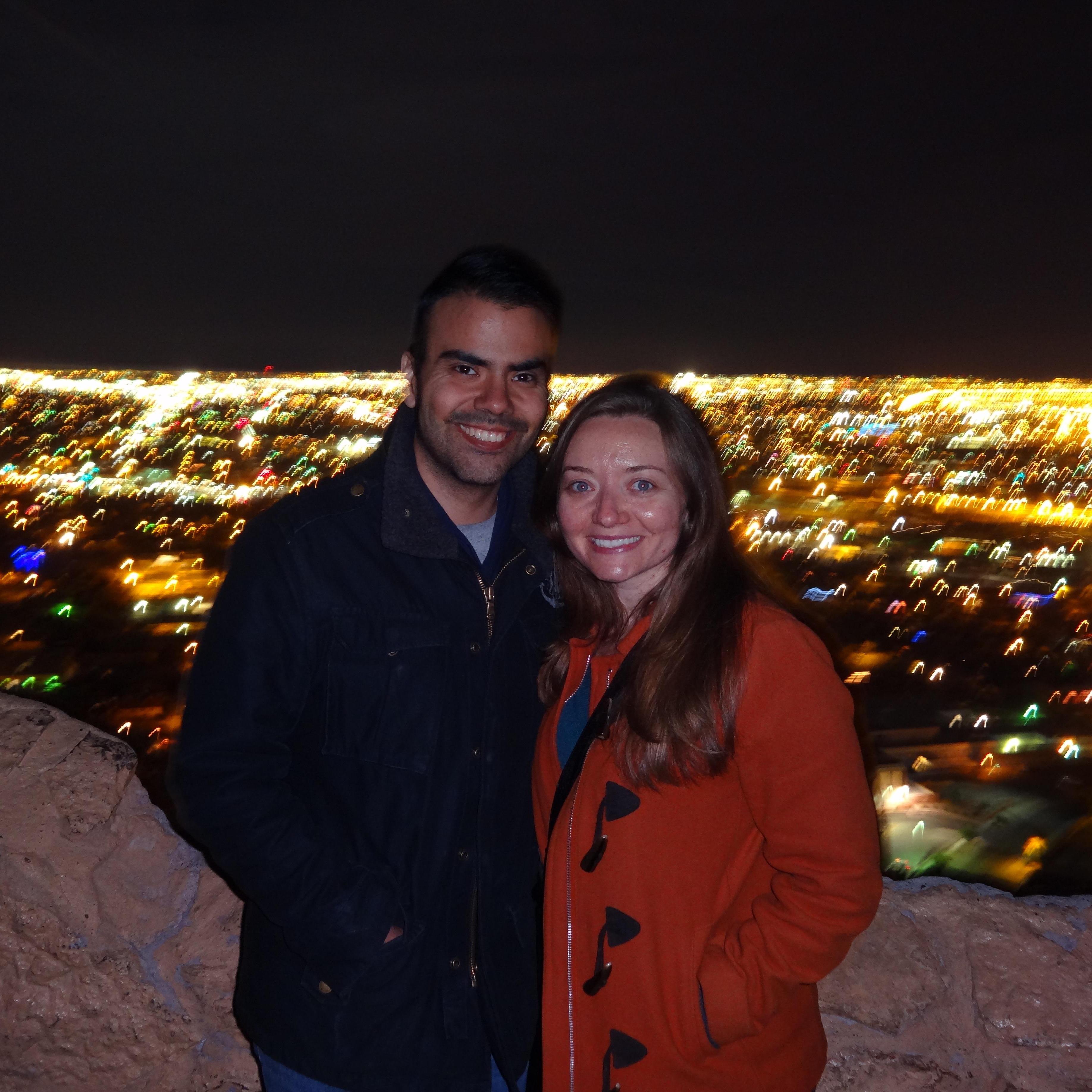 Nightime view of El Paso, Texas from atop the Franklin Mountains.