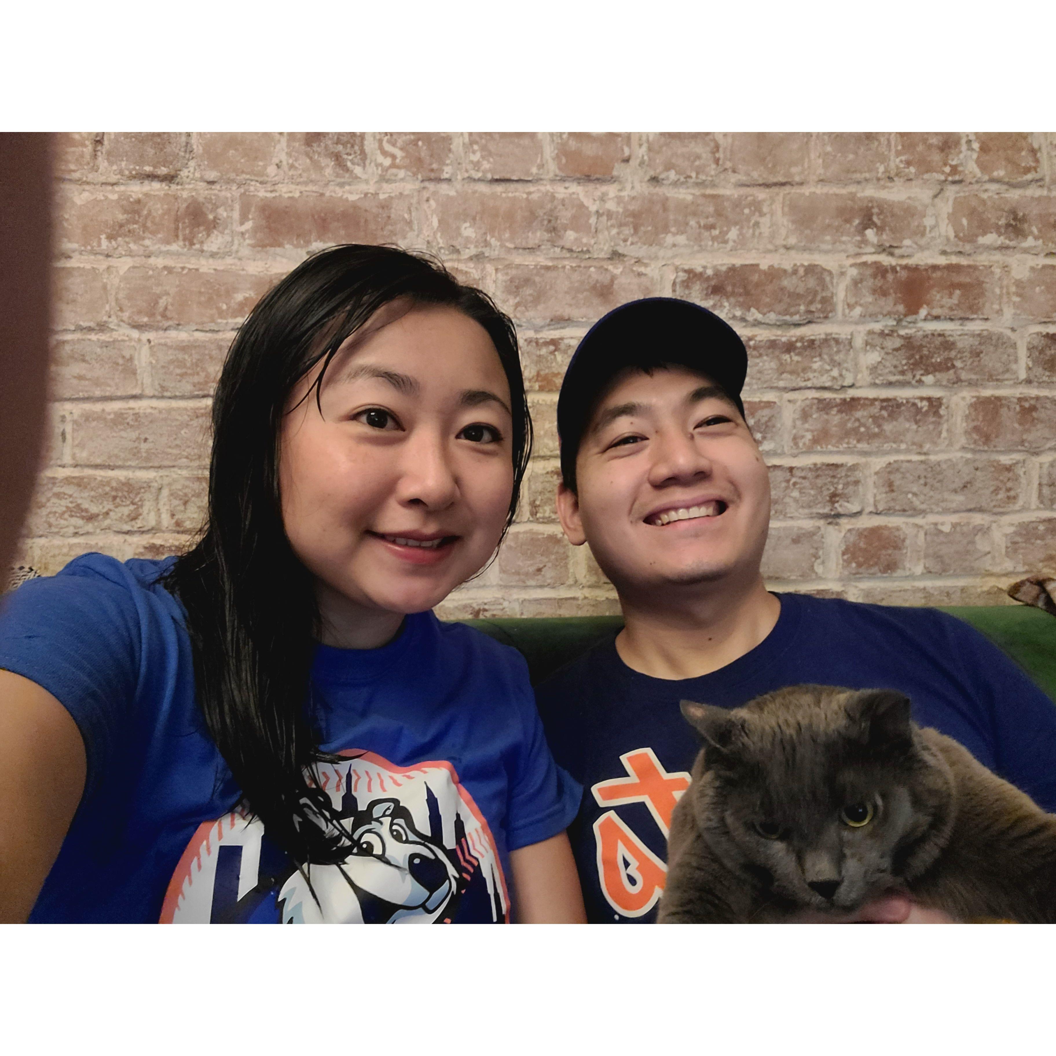 With our "daughter" Suki watching the Mets together