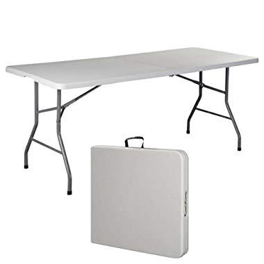 6' Folding Table Portable Plastic Indoor Outdoor Picnic Party Dining Camp Tables (White)