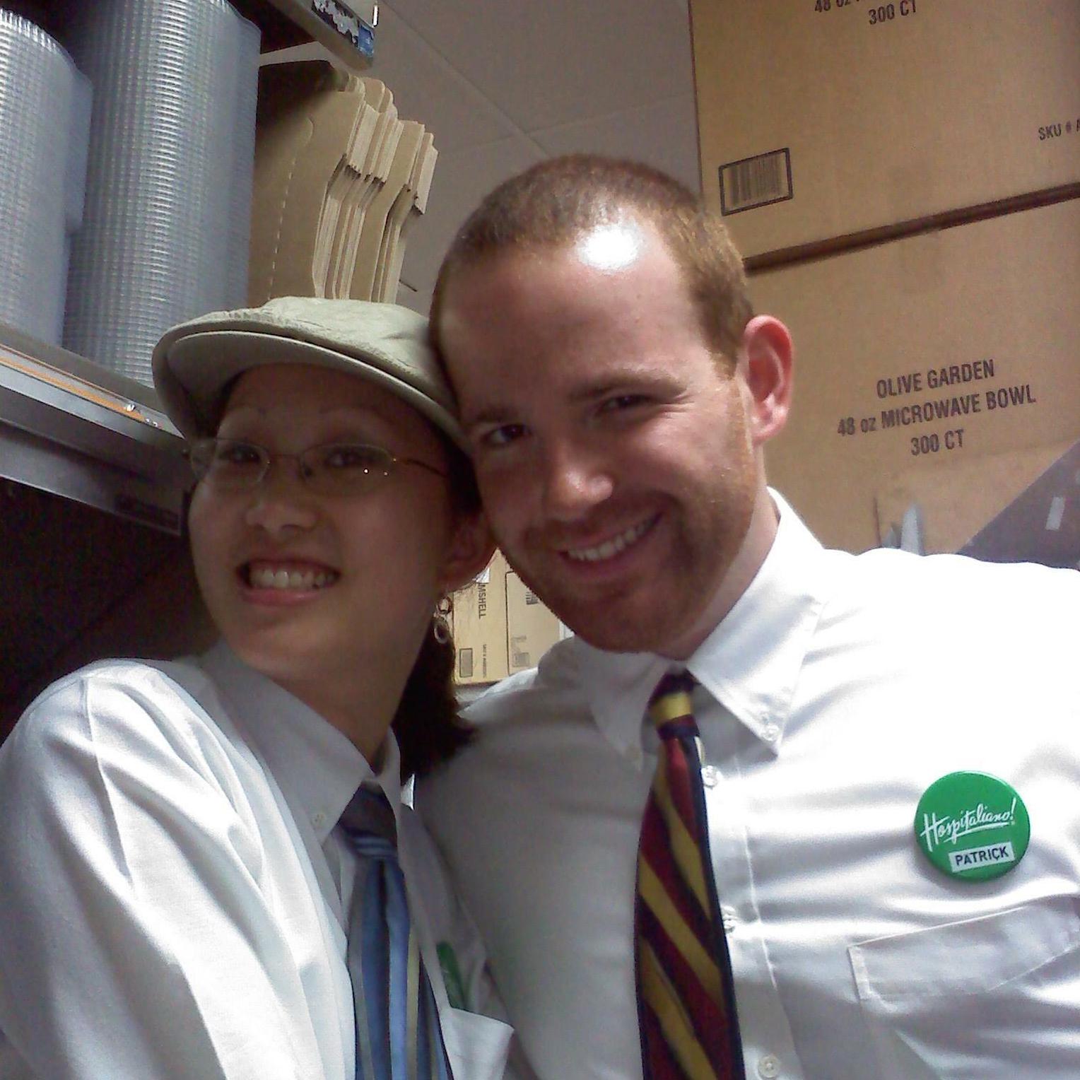 Our humble beginnings at the olive garden.