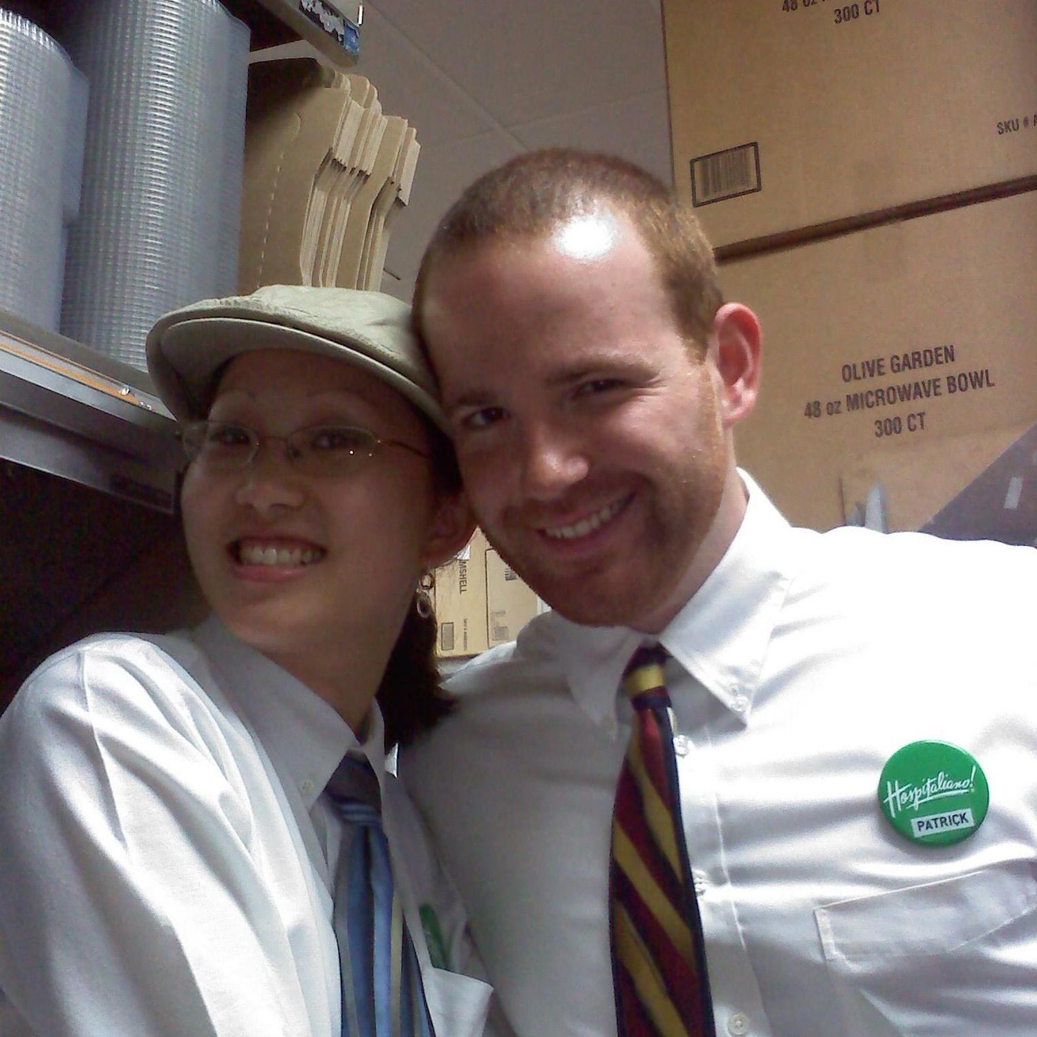 Our humble beginnings at the olive garden.
