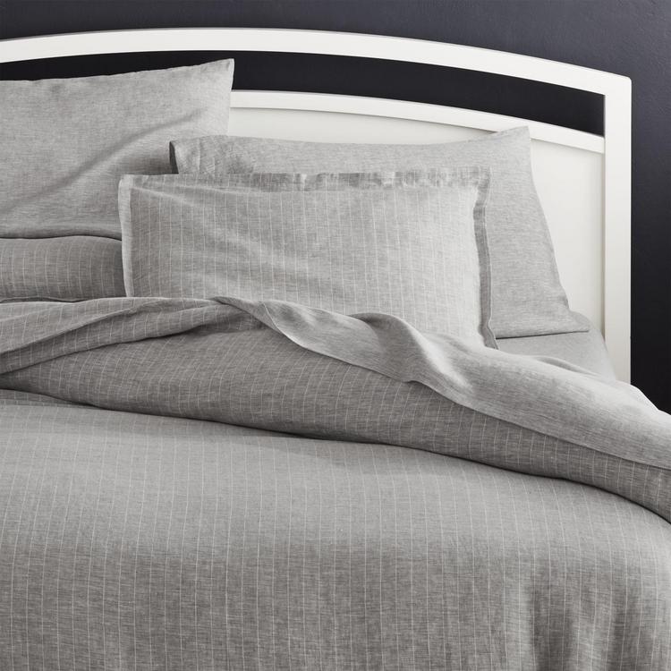 Crate And Barrel Linen Pinstripe Duvet Cover Zola