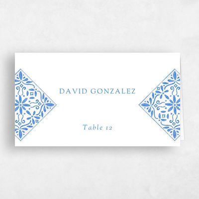 Blue Winter Wedding Place Card - Oluveri
