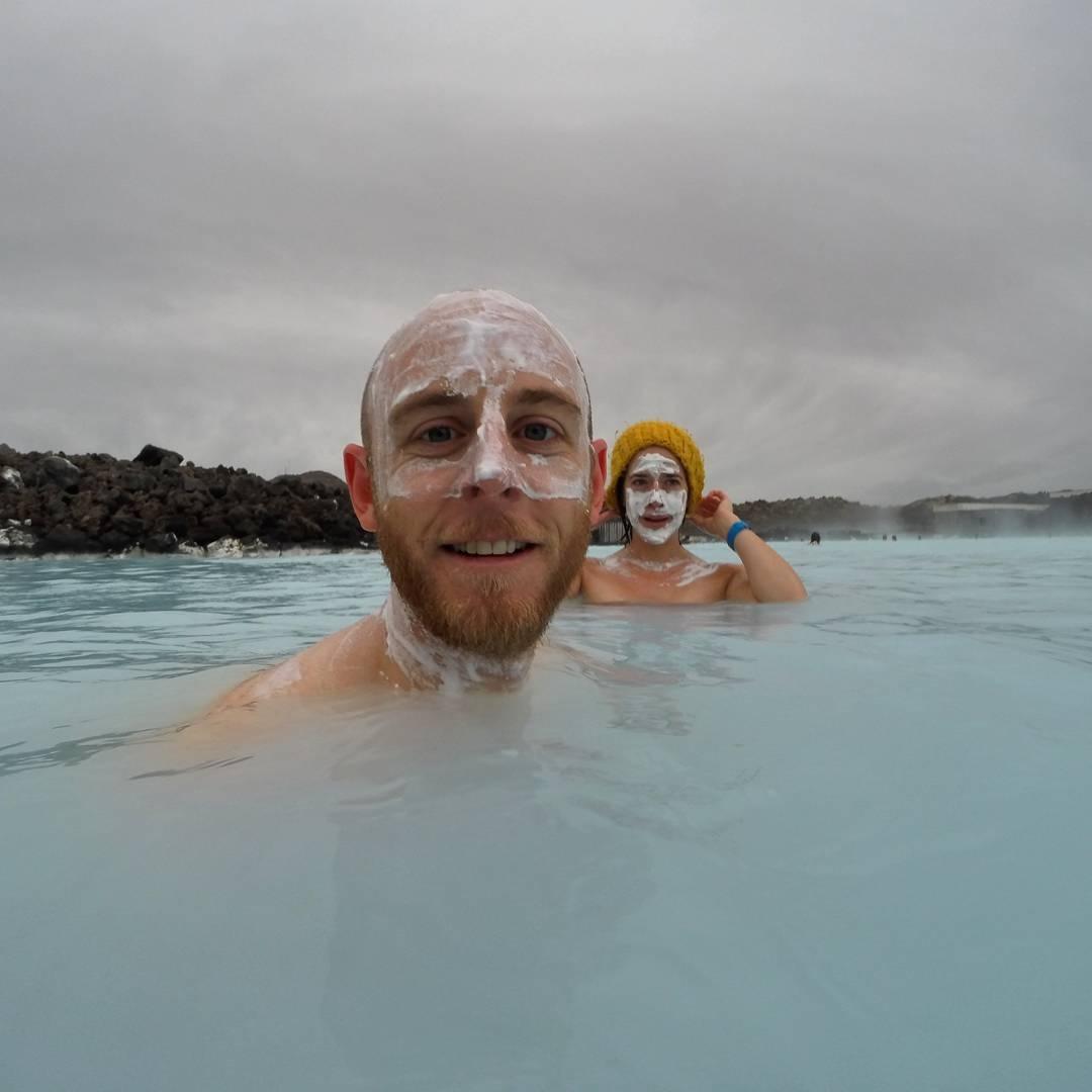 Blue Lagoon, Iceland. Covered in silica mud.
