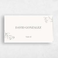 White Wedding Place Card - Maywood