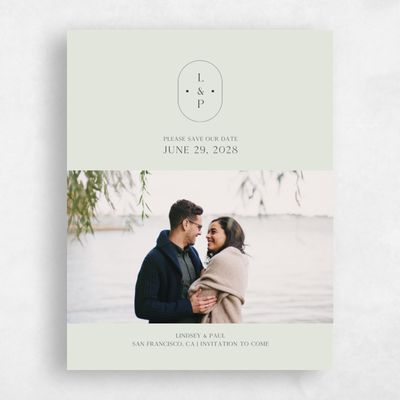 Lightest Green Wedding Save the Date - Cadiz Photo