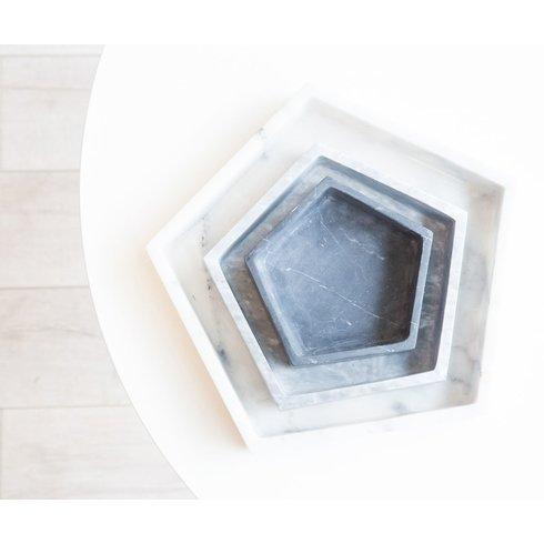 Hexagonal Marble Trays (Set of 3)