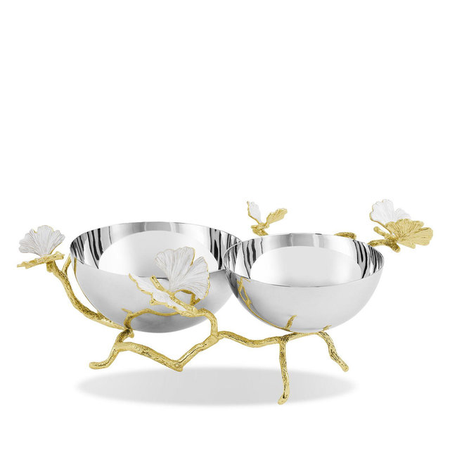 Michael Aram Butterfly Gingko Gold Tone Double Dish