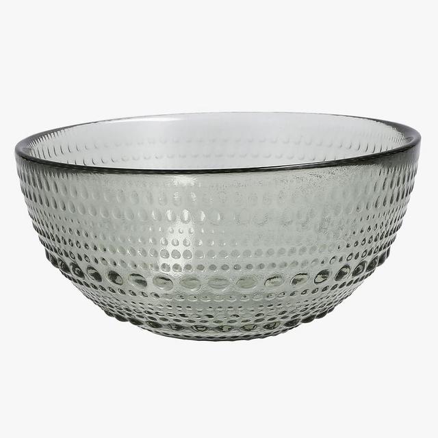Jupiter Beaded Glass Individual Bowls, Set of 6 - Smoke