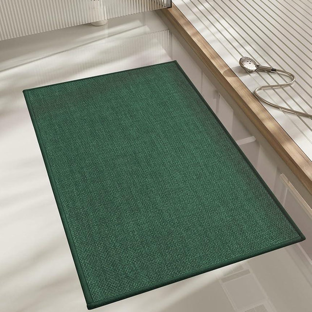 chakme Bathroom Rugs Mat 32x17, Ultra Thin Non Slip Bath Mat Quick Dry Absorbent Bath Mat for Bathroom Floor, (Green, 32"x17")