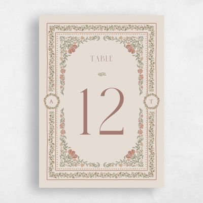 Classic Greige, Brown Wedding Table Number - Mirelia