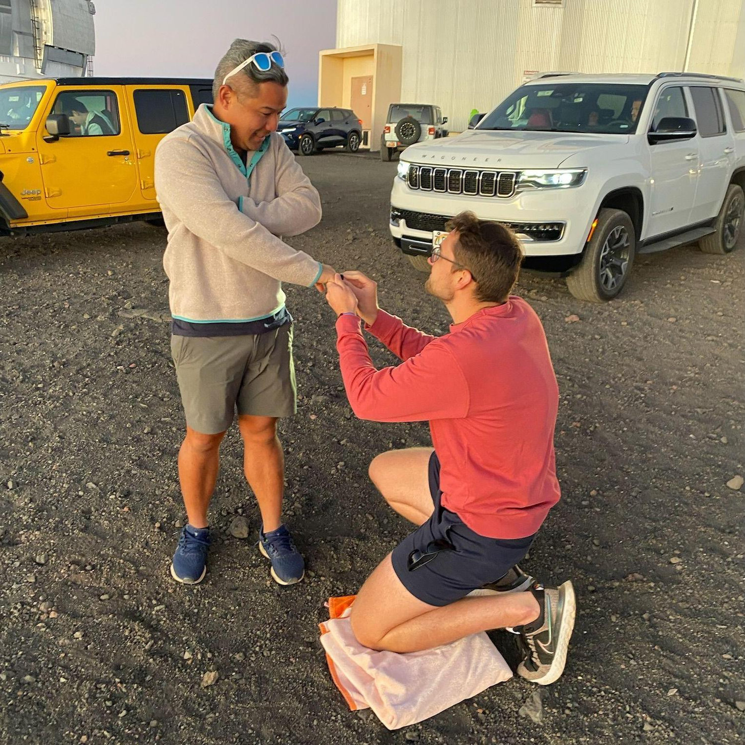 Zack asking the BIG QUESTION on Mauna Kea on the Big Island of Hawaii -- it's the TALLEST mountain in the world when measured from the ocean floor!!!