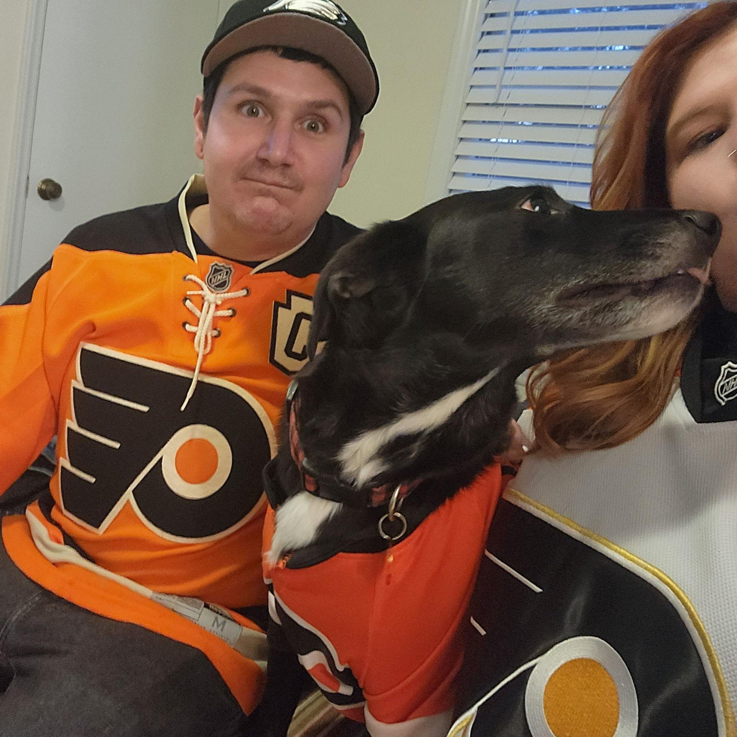 All dressed up for the Flyers-Canes game- December 2022