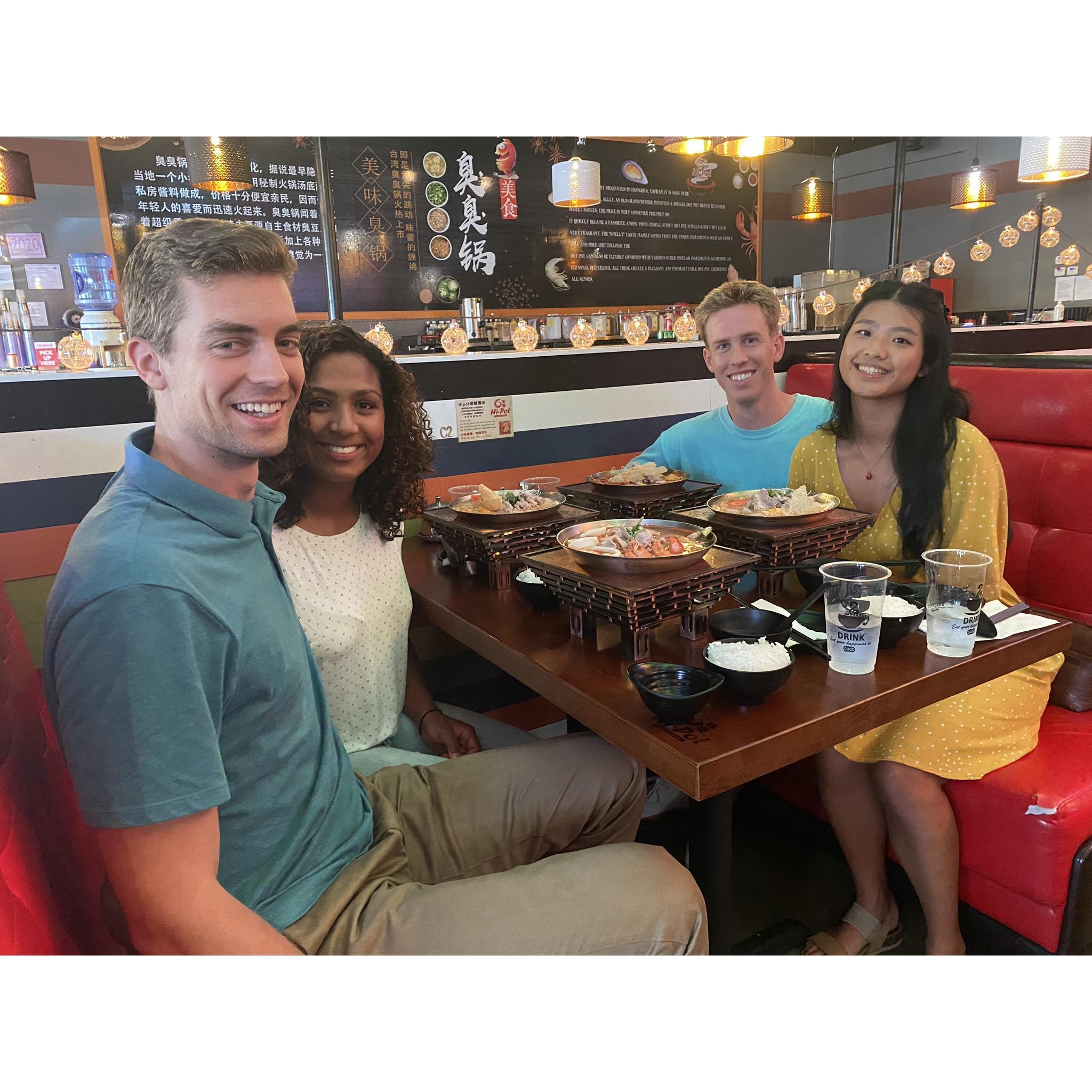 Our first double date with fellow incognito couple (at the time) Dietrich and Gladicel ๐คฉ Hot pot for the win!