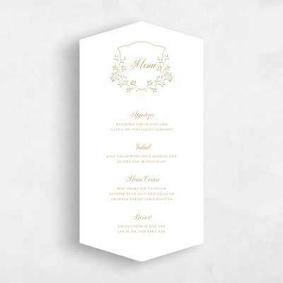 Yellow Diamond Wedding Menu - Estera