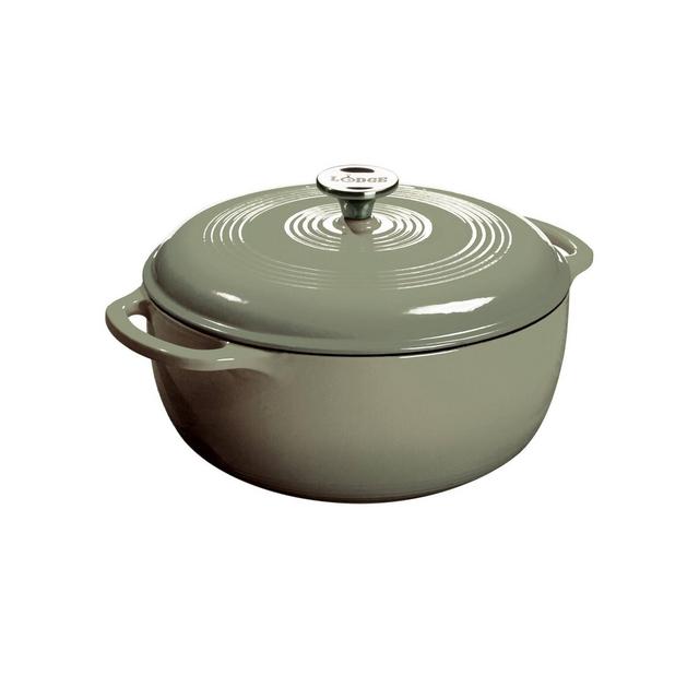 Lodge 6qt Cast Iron Enamel Dutch Oven Sage