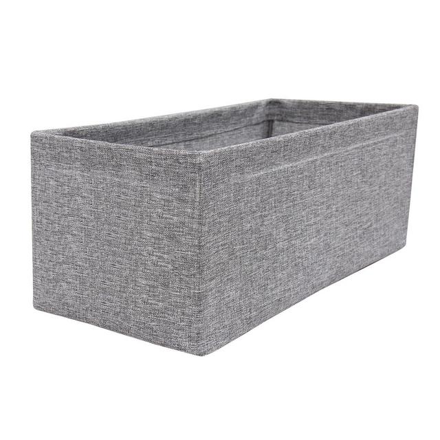 Textured Canvas Accessory Storage Bin in Grey