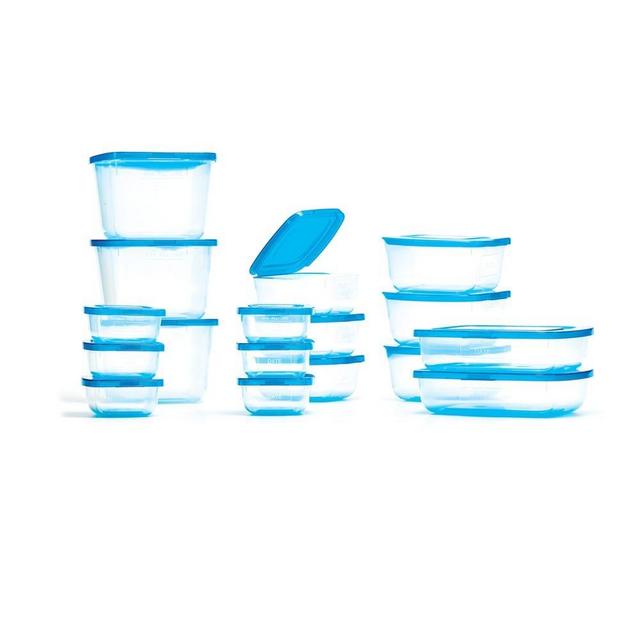 Mr Lid Premium Food Storage Container, 17-Piece Set with Permanently Attached Lids
