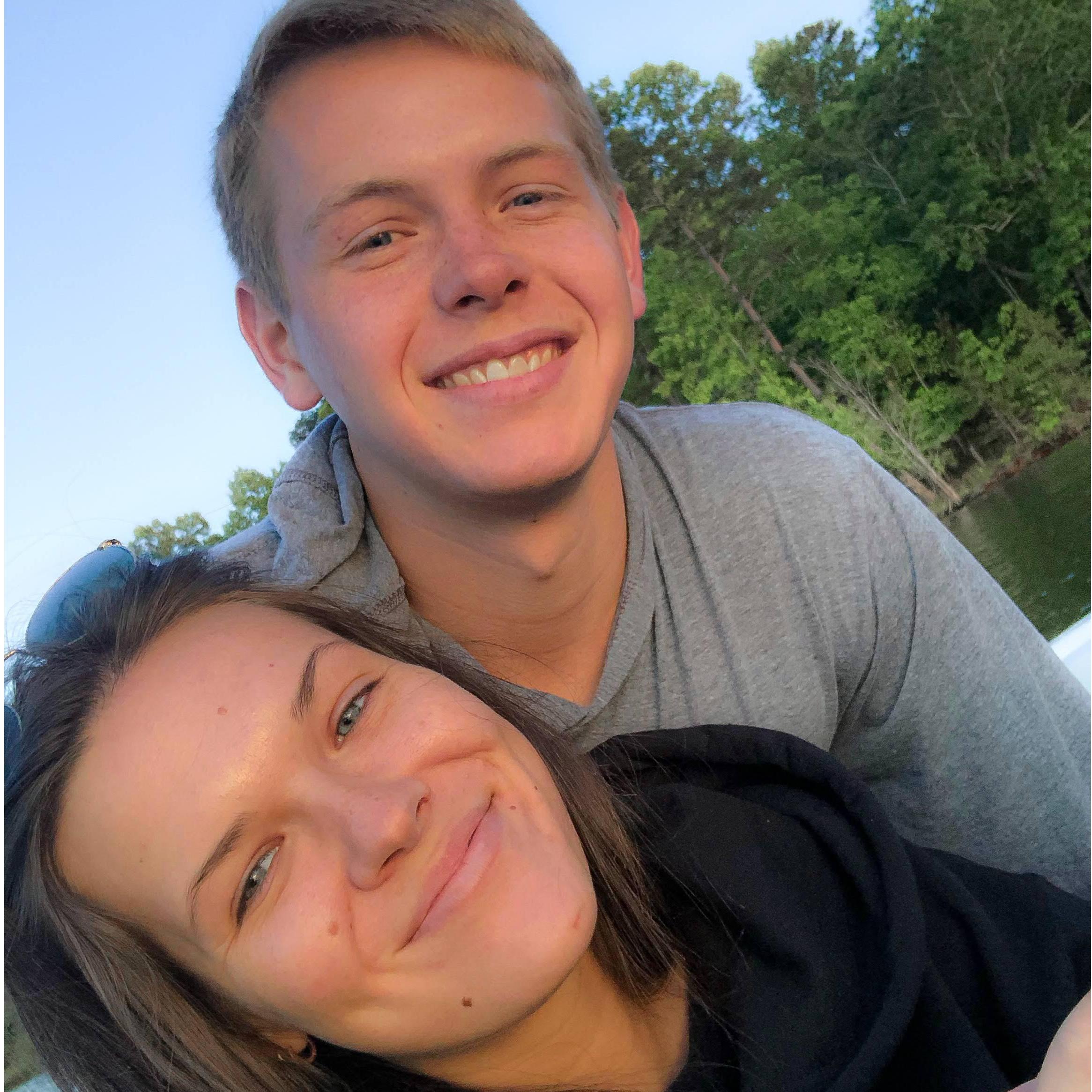 One of our favorite date nights ever... just the two of us, a Disney movie on my MacBook, Red Lobster take-out, and the lake.