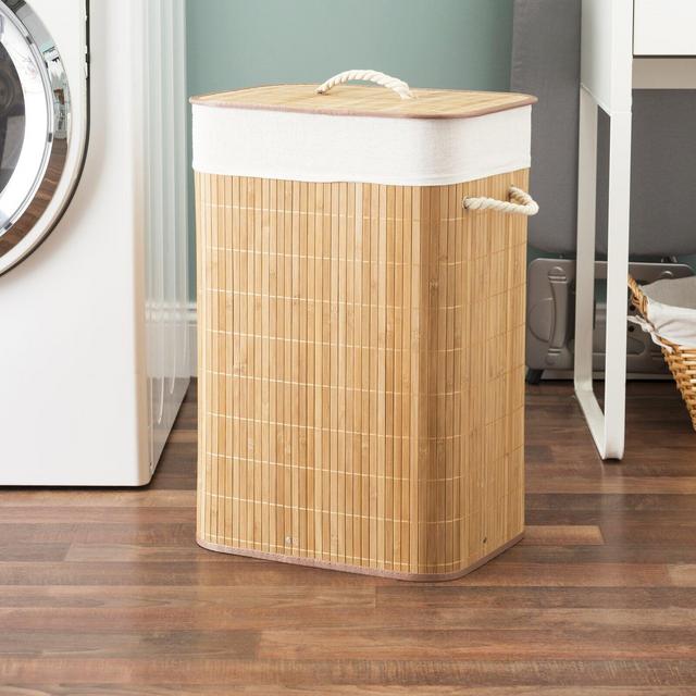 Rect Folding Bamboo Laundry Hamper