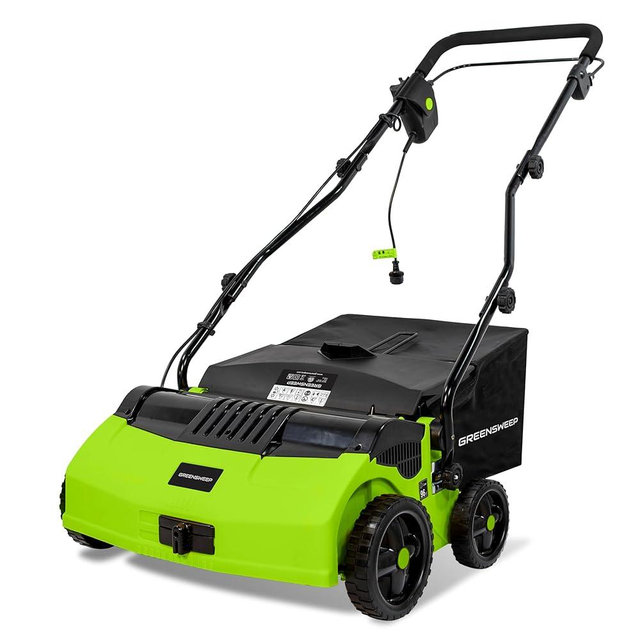 RGS Living GreenSweep V2 | Artificial Grass Electric Sweeper Rake Vacuum 45L Collection Bag, 5 Adjustable Heights, Foldable Handle