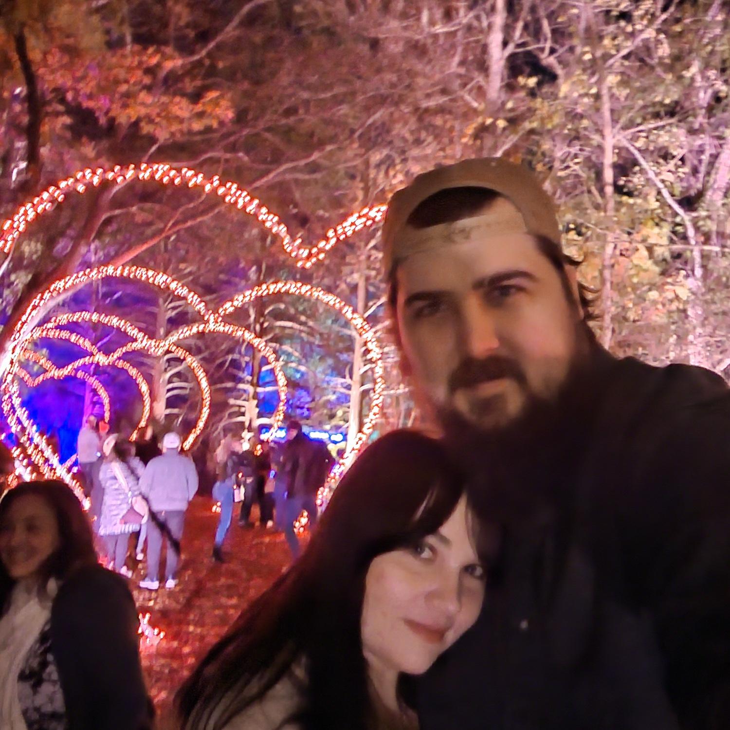 Christmas lights at botanical gardens.🥰