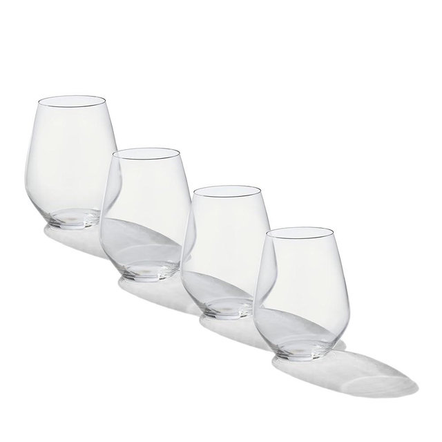Made In Cookware - Stemless Crystal Wine Glasses - Set of 4 - Crafted in Germany - Lead-Free Crystal Glass