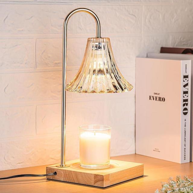 Marycele Candle Warmer Lamp with Timer, Candle Wax Warmer Flower Lamp, Dimmable Desk Lamp for Bedroom, Bedside Lamps with 2 Bulbs, Home Fragrance Accessories for Dorm Room House Office Essentials Gift
