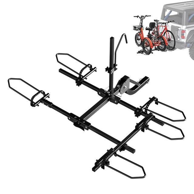MOPHOTO Heavy-Duty Folding Trike Rack for Adult Tricycles Bicycles, Bike Hitch Mount Rack, 270 lbs Load, Fits 5" Fat Tires, 43"–59" Wheelbase, Rear Carrier with 2" Receiver for Cars, Trucks, SUVs, RVs