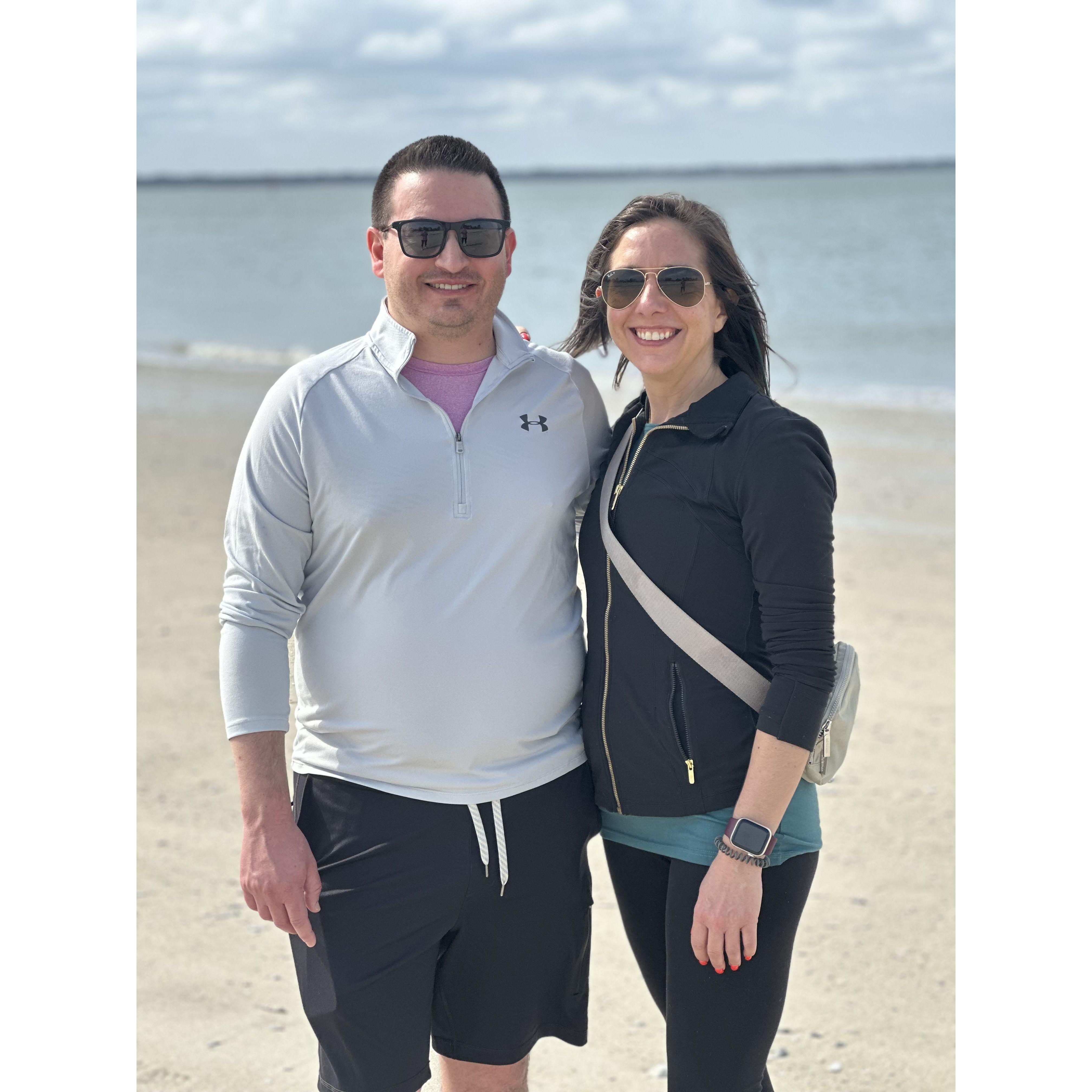 Our first walk together on Dolphin Head, HHI (little did we know we'd be taking our engagement photos here 6 months later)!