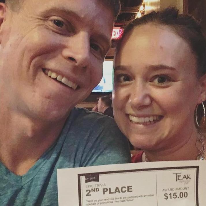 First time @ trivia- won 2nd place!! August 11, 2017