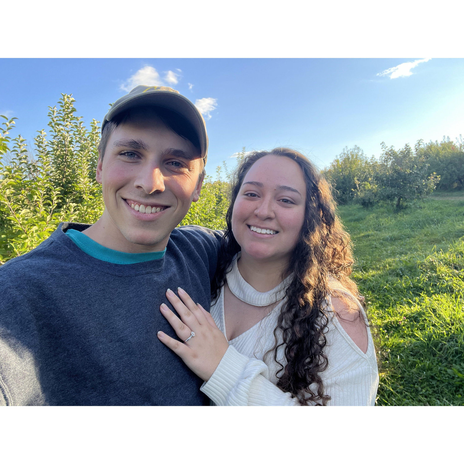Our first photo together as an engaged couple
