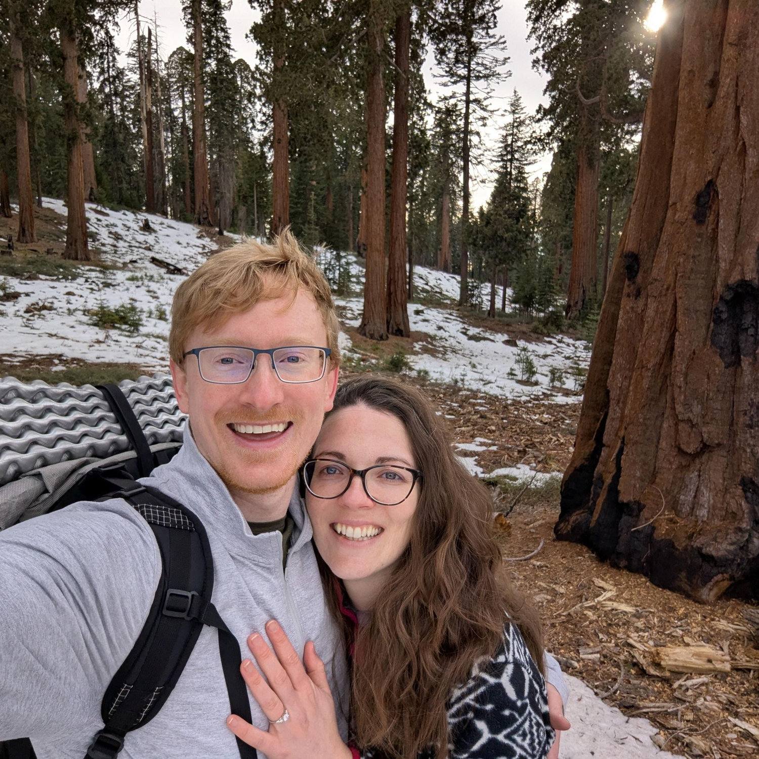 We got engaged in Mariposa Grove, a beautiful sequoia grove in Yosemite National Park!