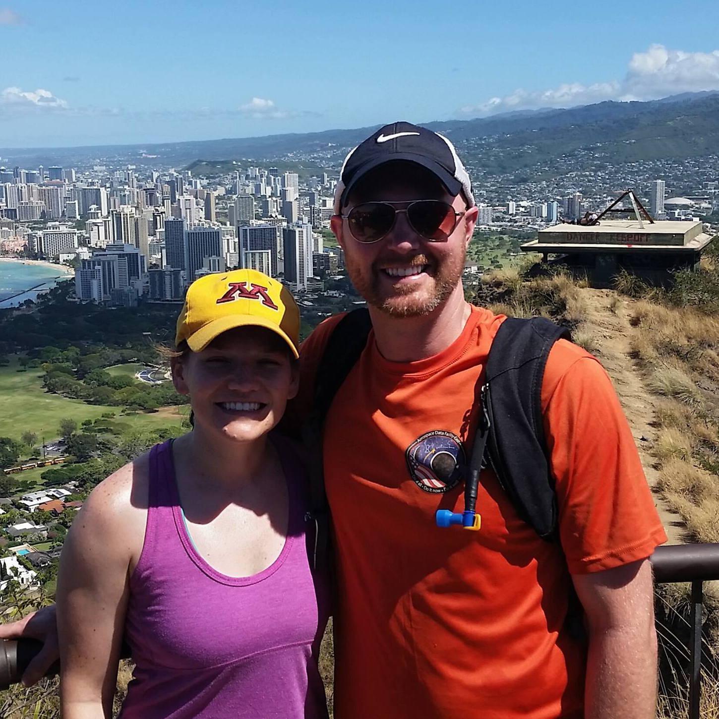 Looking over Honolulu from the top of a crater