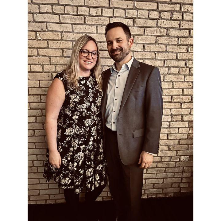 Our first wedding as a couple, Adam crashed the reception
