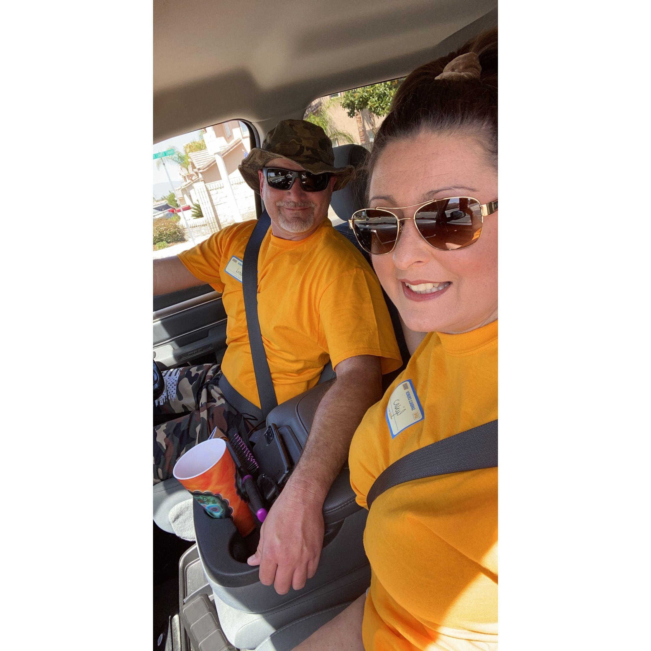 Neighborhood clean up with the church.