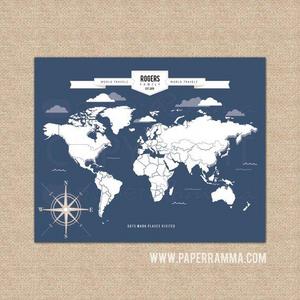 Family Push Pin World Adventure Map