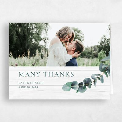 Light Wood, White Wedding Thank You - Galata Portrait