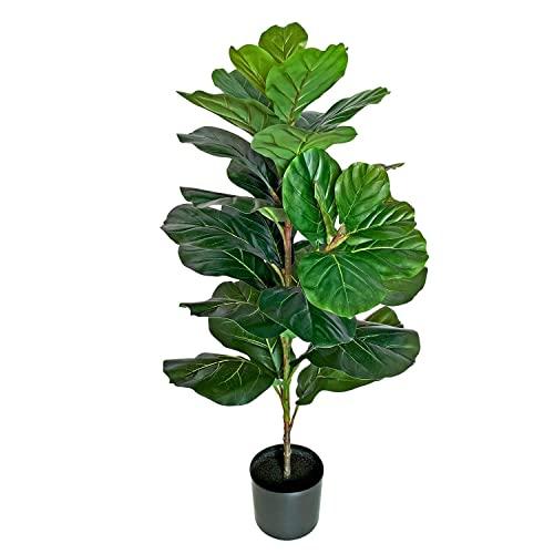 BESAMENATURE 40 Inch Artificial Fiddle Leaf Fig Tree/Faux Ficus Lyrata for Home Decor