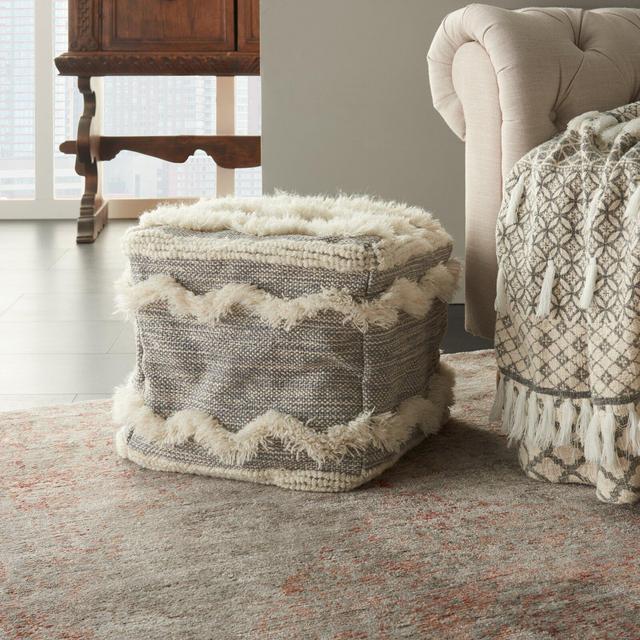 Senters 16" Textured Square Chevron Pouf Ottoman