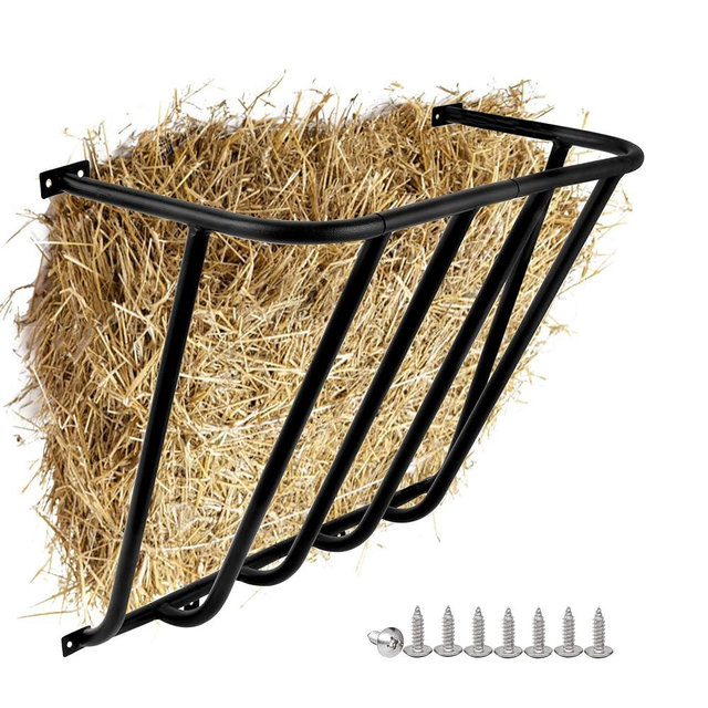 ICITYWALL Hay Feeder Goat, 32.68 x 21.26 x 12.2 Multiple Sided Goat Hay Rack, Heavy Duty Galvanized Metal Wall Hay Rack for Sheep Horses, etc