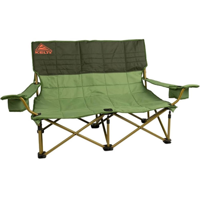 Kelty Low Loveseat Double 2 Person Camping Chair, Two Person Foldable Seat for Festivals, Concerts, Tailgates, Beach Days, Low Seat Height