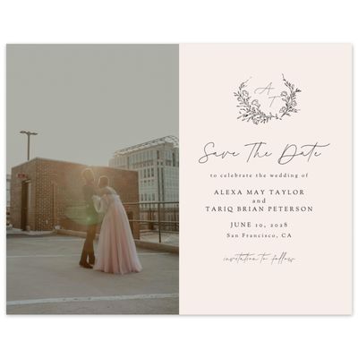Linen, Beige Wedding Digital Save the Date - Marnina Photo