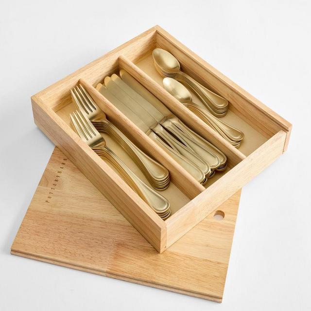 Caterer's Box Flatware with Caddy, Set of 36 - Gold