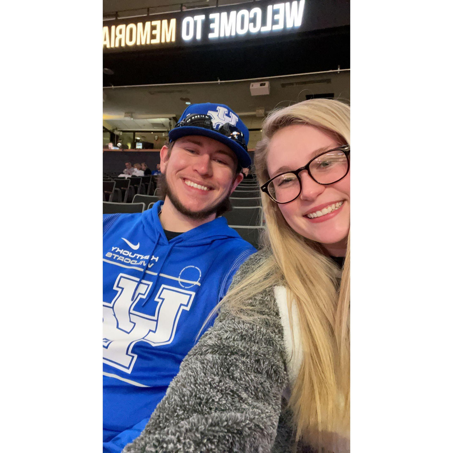 Their first UK game as a couple - GO BIG BLUE 💙🤍