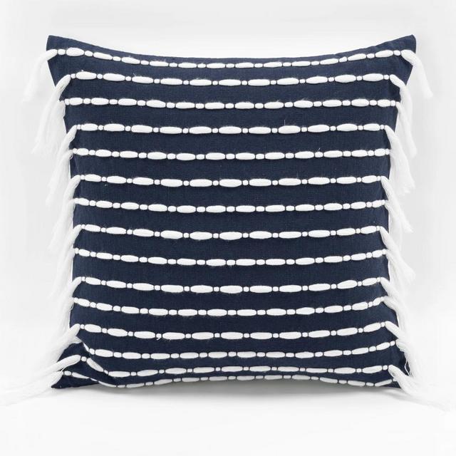 Linear Tassel Cotton Decorative Pillow Cover