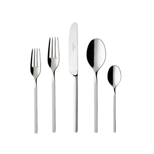 Villeroy & Boch NewWave 20-Piece Flatware Set, Service for 4, 18/10 Stainless Steel Utensils, Dishwasher Safe