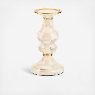 Mocha Check Pillar Candlestick