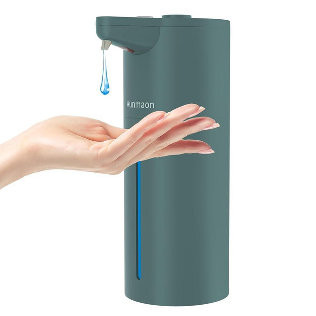 Aunmaon Automatic Soap Dispenser Touchless, Modern, Kitchen & Bathroom, Hands-Free, Adjustable Volume, Long Battery Life, Compatible with Thick & Thin Soap, Easy for Toddlers, Clog-Free, Green