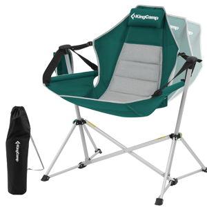 KingCamp Hammock Camping Chair, Aluminum Alloy Adjustable Back Swinging Chair, Folding Rocking Chair with Pillow Cup Holder, Recliner for Outdoor Travel Sports Games Lawn Concerts Backyard